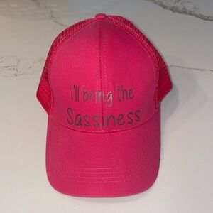 C.C Pink Trucker Hat with “I’ll bring the Sassiness” logo